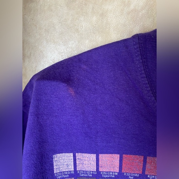 Vintage Brother GT Garment Printer Color Chart Purple Tee 90s Y2K M/L - Picture 4 of 4